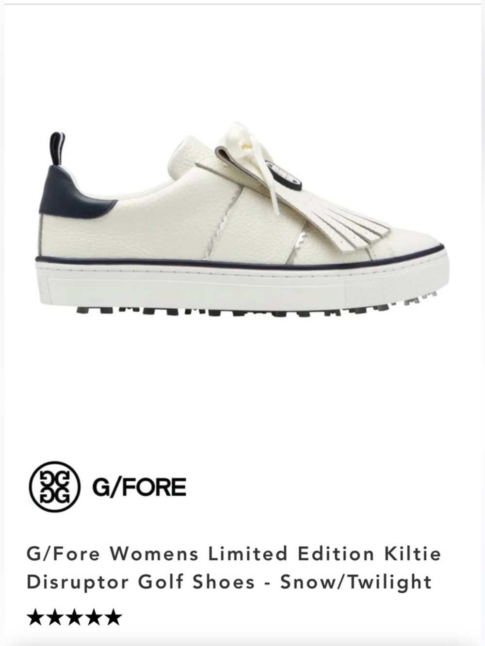 G/Fore Womens Kiltie Disruptor Golf Shoes - Snow/Twilight size 6.5 - Picture 3 of 8